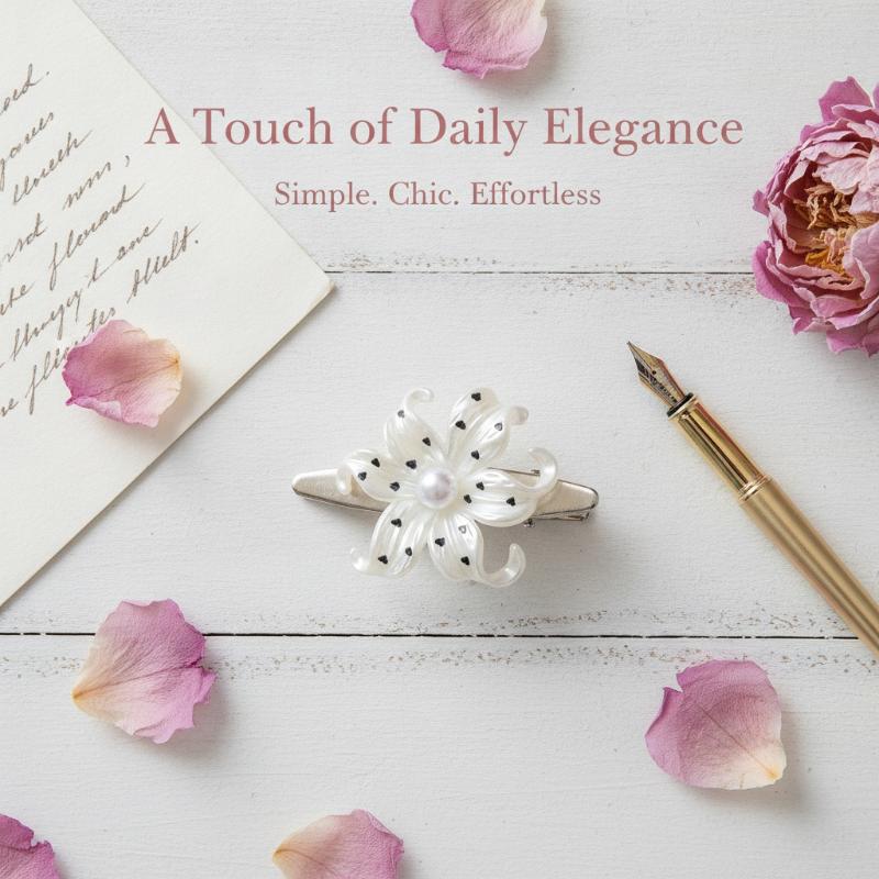 2/4Pcs Elegent Lily Hair Clips With Star Print Harajuku Vintage Ins Trendy Flower Shape Hairpin Aesthetic Hair Accessories Girls