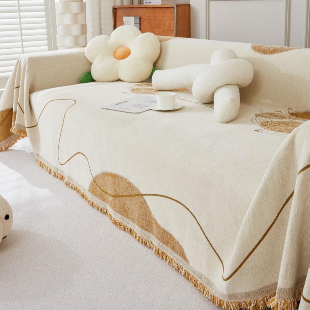 Anti-cat scratch sofa cover, simple modern chenille dust-proof four-season universal seat cushion cover, full cover cloth towel blanket