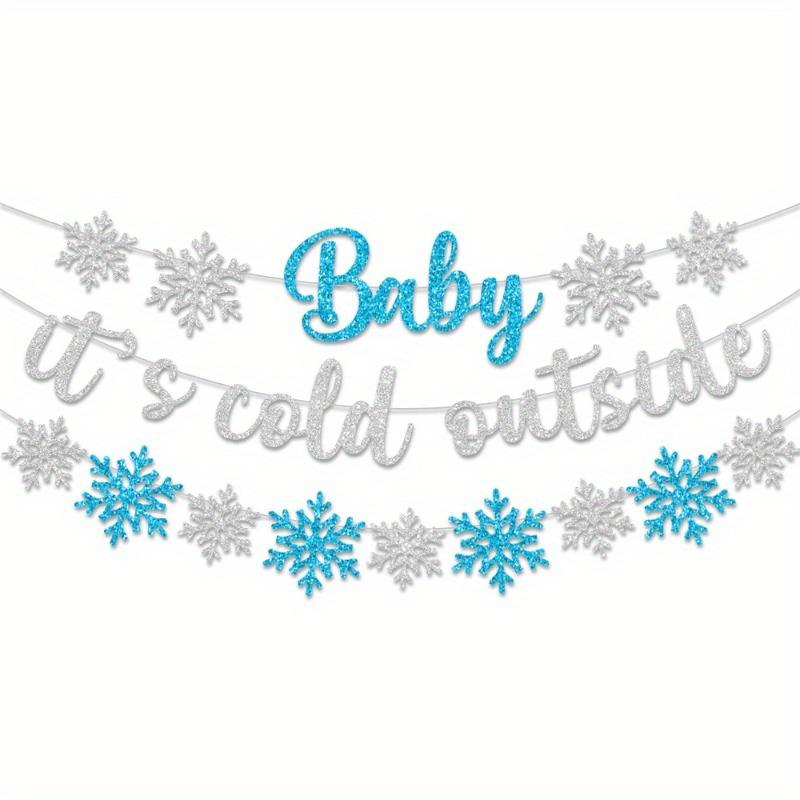 Winter Wonderland Party Decorations Christmas Snowflake Pull Flag Banner