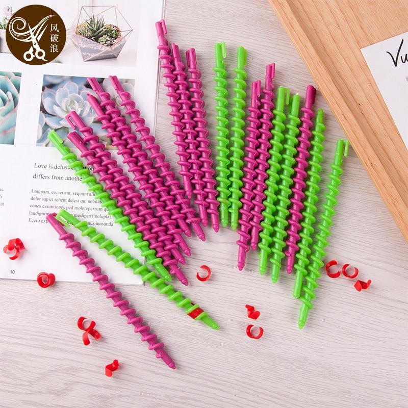 20/22pcs Plastic Spiral Perm Stick Heatless Hair Curler Women Curly Hair Rollers No Heat Curls Cold Perm Bar Barber