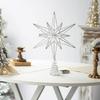 Star Tree Topper Ornament 30cm with LED String Lights for Christmas New Year Festival Party Home Decoration