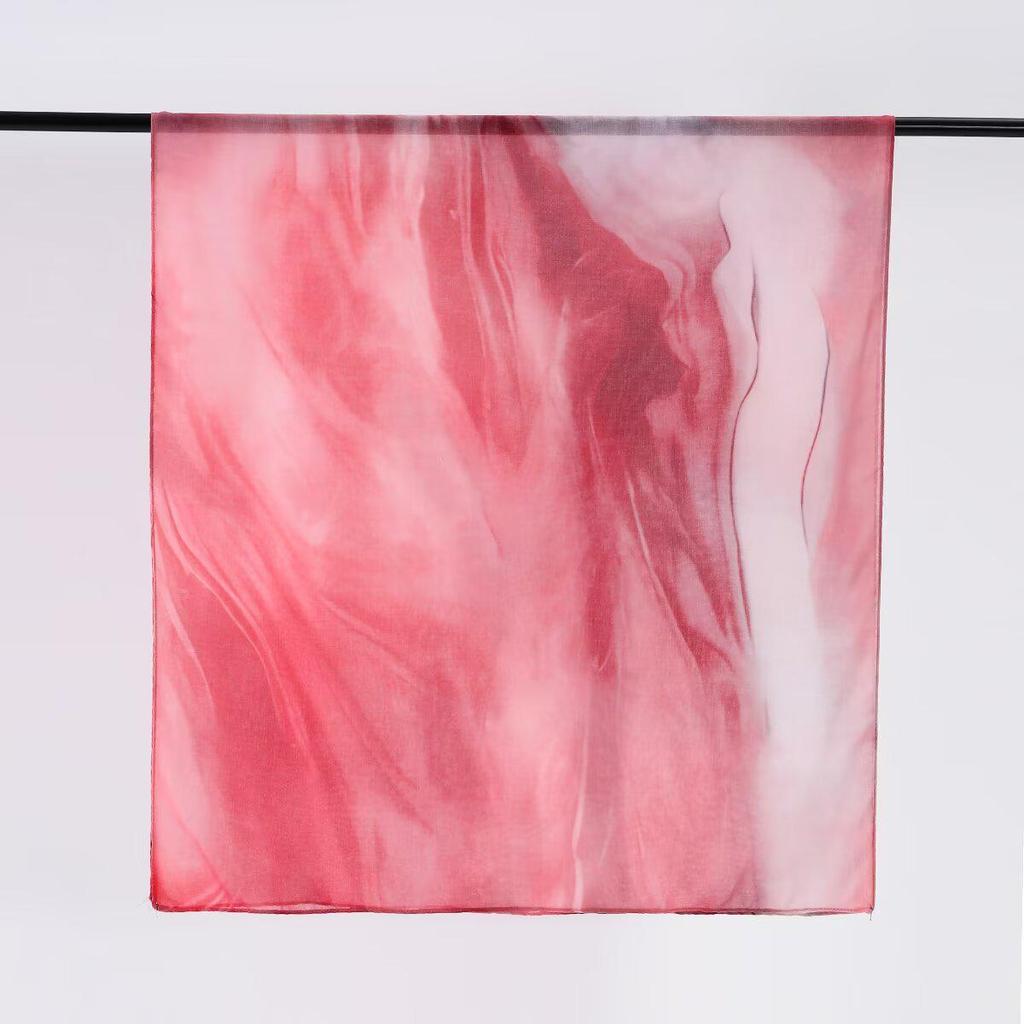 Women's Tie-Dye Watercolor Cotton Linen Scarf - Soft and Stylish Headscarf