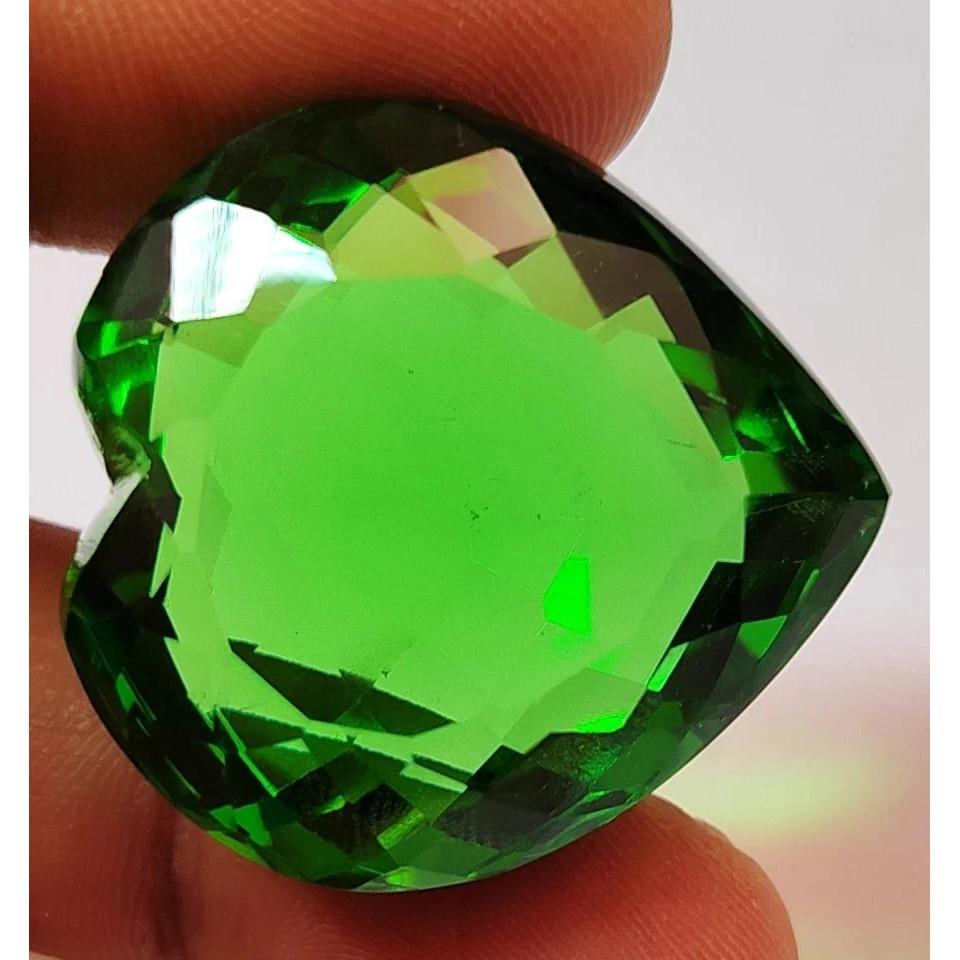 Certified 250 Ct Natural Brazilian Heart Cut Best Green Topaz Loose Gemstone