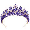 European Crystal Diamond Handmade Gypsophila Hair Accessories Headband Baroque Beaded Beauty Leaf Bridal Crown
