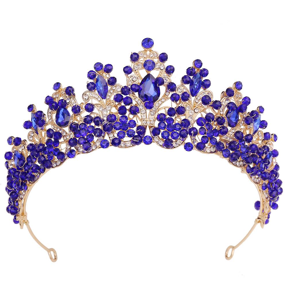 European Crystal Diamond Handmade Gypsophila Hair Accessories Headband Baroque Beaded Beauty Leaf Bridal Crown