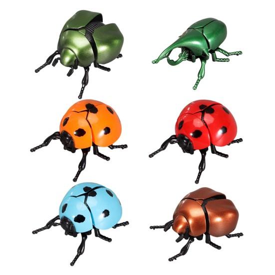Wind-up Simulation Ladybird Toy Stress Relief Clockwork Beetle Toy Toddlers Boys Girls Educational Interactive Insect Model