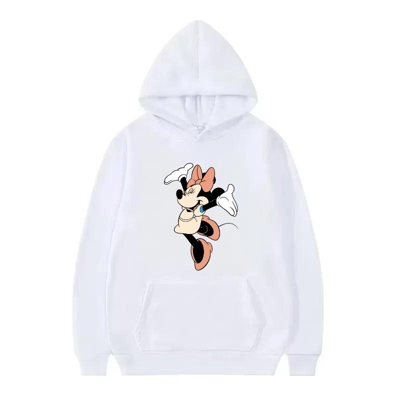 Disney Mickey Mouse Pattern Woman Streetwear Loose Black Winter Tops Clothes Pullovers Ladies Cheap Y2k Hoodies Men Sweatshirts