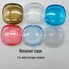 Denture and Retainer Storage Box - Frosted Translucent, Clear Aligner Holder