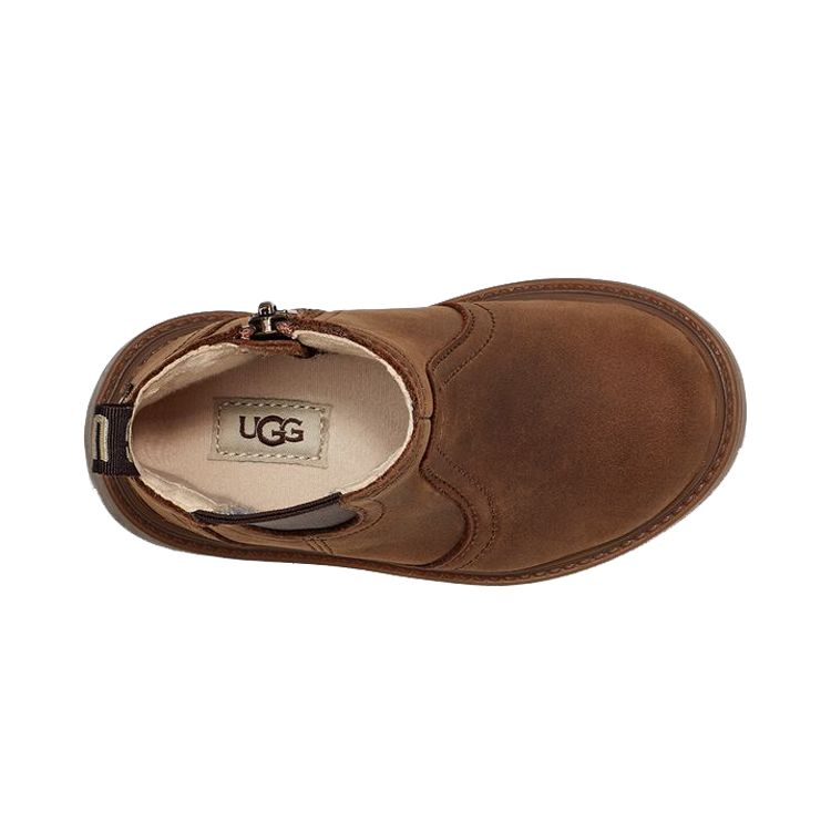 UGG Bolden Weather Comfortable Warm Zipper Chelsea Boots Kids Boots Brown 1112455T-WAL