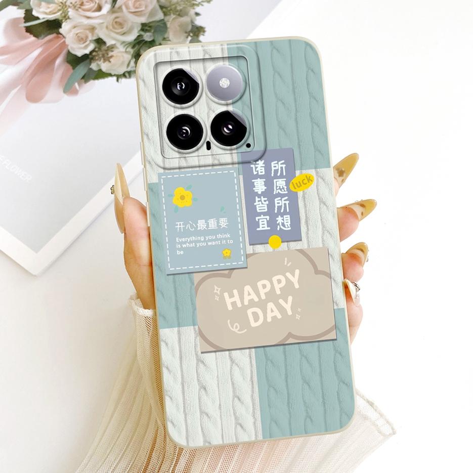 For Xiaomi Mi 14 Pro Case Cute Rabbit Cartoon Cover Shockproof Soft TPU Phone Case For Xiaomi 14 Pro Mi14 Pro 5G Back Cover Bags