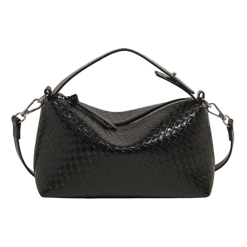 

Плетеная сумка под мышкой Новая модная универсальная сумочка Повседневная ретро сумка через плечо Сумка-подушка чёрный