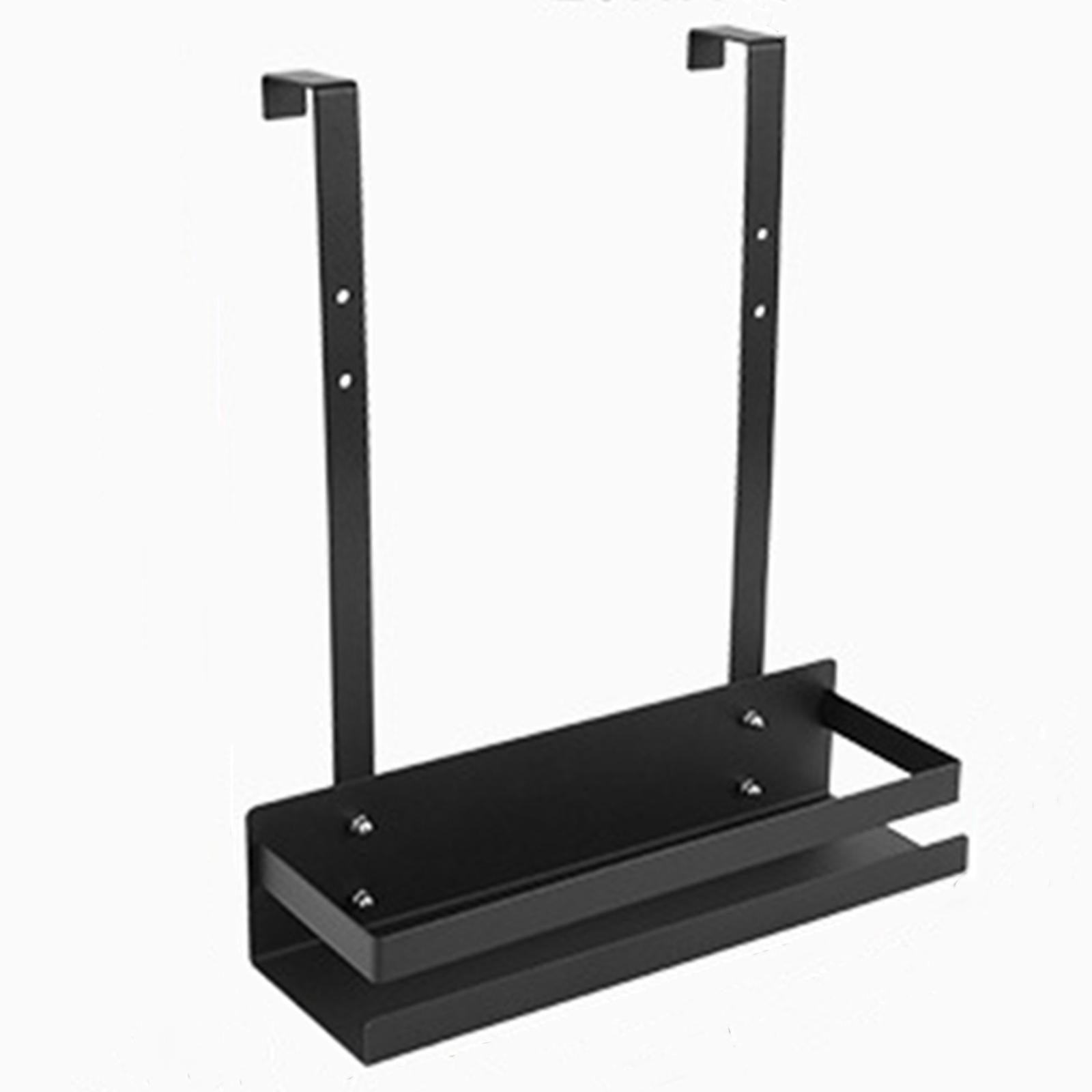 Carbon Steel Bathroom Door Hanging Basket Drill Free Organizer Shelf, Style B/Single Layer A