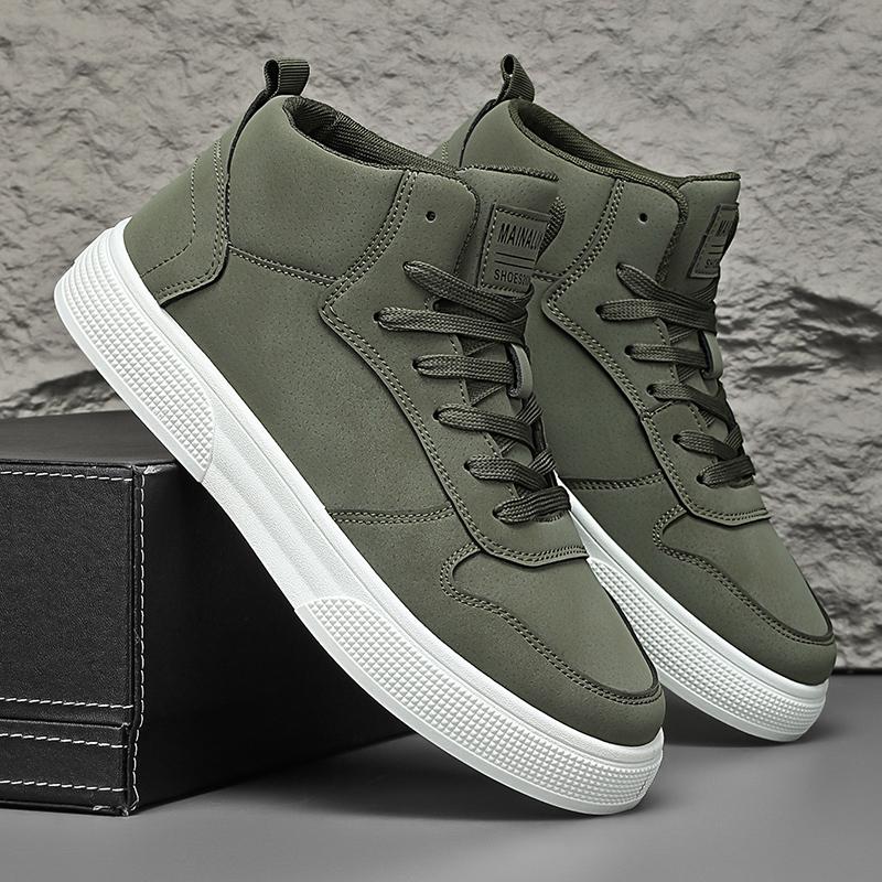 Sneakers, Spring High-Top Skate Shoes for Outdoor Sports, Lace-Up, Large Size, Comfortable and Easy to Wear