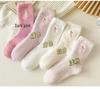Women's Mink Velvet Bow Plush Socks - Cute and Warm Mid-Calf Sleep Socks for Autumn and Winter