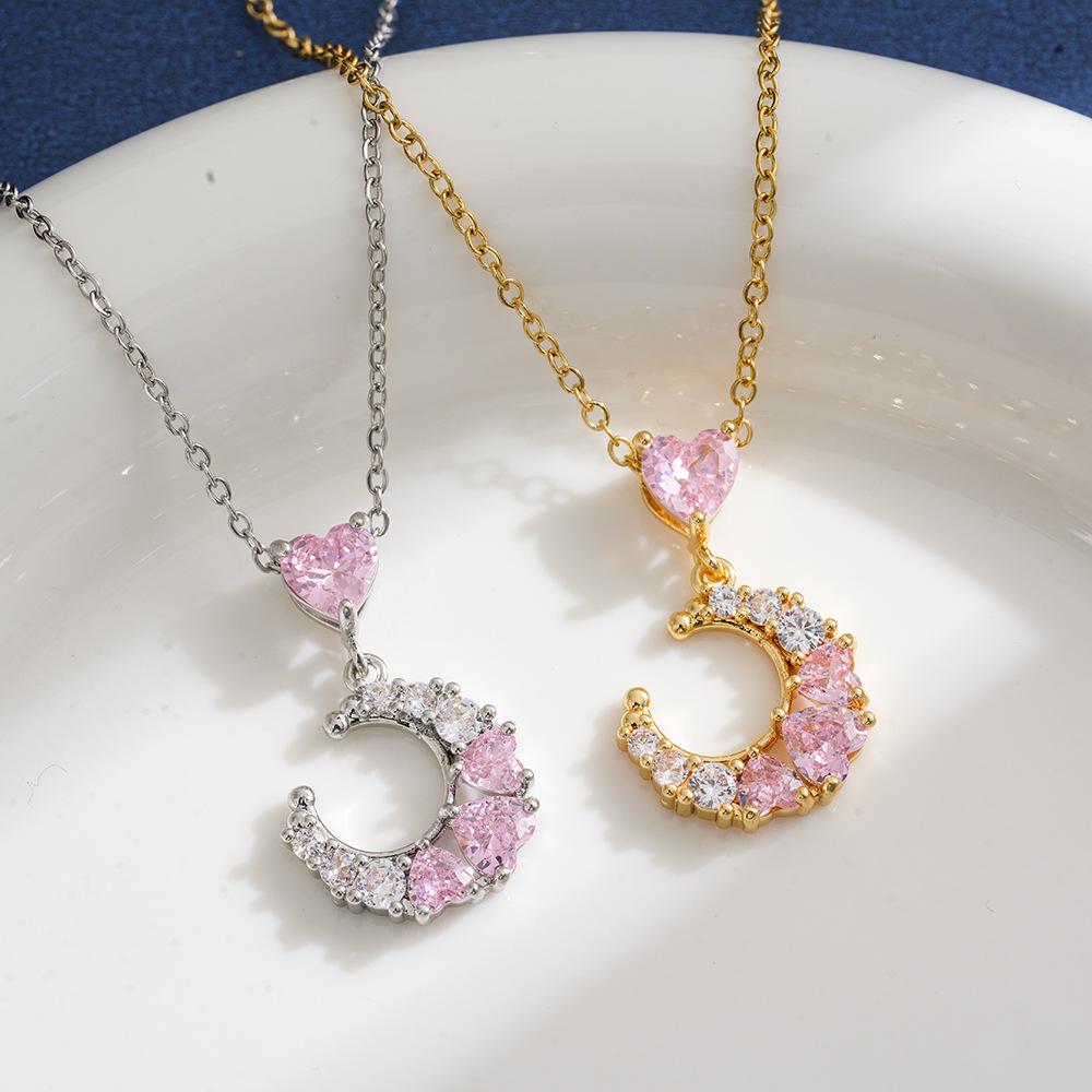 Korean Style Star Moon Diamond Inlaid Collarbone Necklace