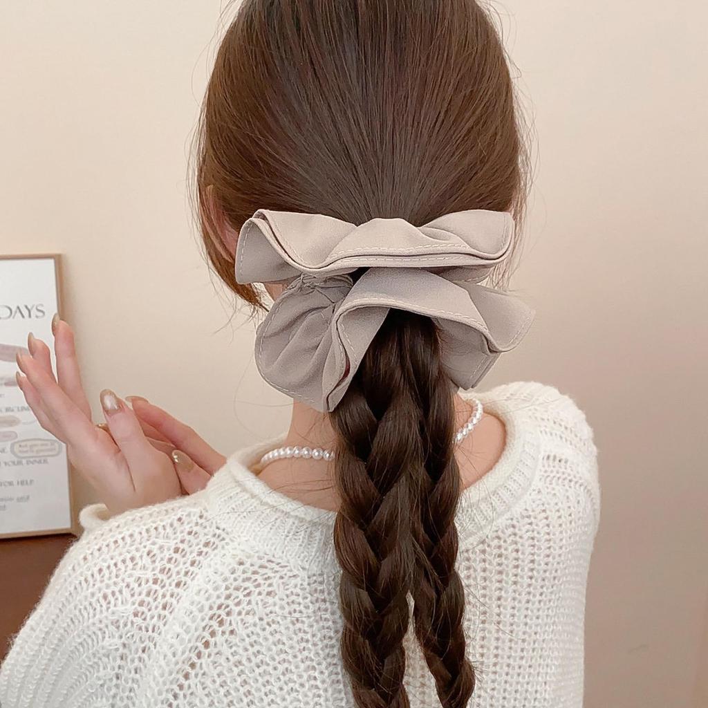 Silk Hair Tie and Scrunchie Set for Stylish Korean Hair Hair High Cute Hair Ornament Hair Beautiful Hair Solid Hair Perfect for and Gifts 2-Piece