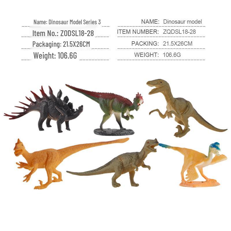 Small Colorful Dinosaur Model Set: T-Rex, Velociraptor & Pterodactyl Ornaments, Boys Gift