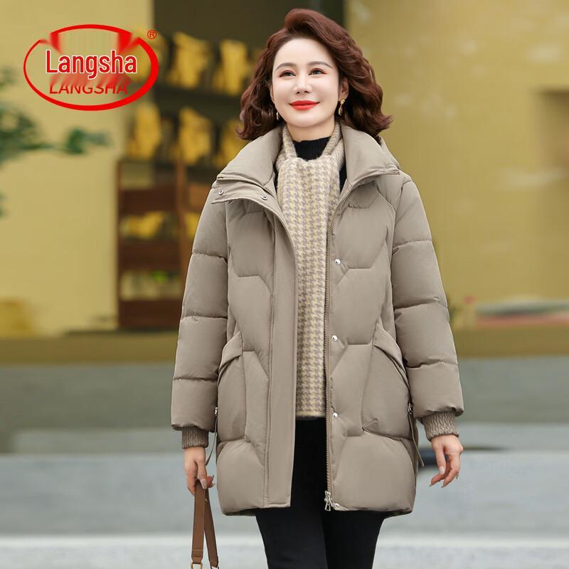 LangSha Women s Mid-Length Winter Cotton Jacket 5XL