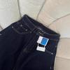 American Retro Dark Blue Micro Flared Jeans Women's Autumn High Waisted Loose Wide Leg Pants