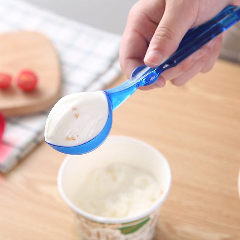 

Plastic Ice Cream Spoons With Hanging Hole Mashed Potatoes Watermelon Spoon Ice Hockey Ball Maker Digger Scoop