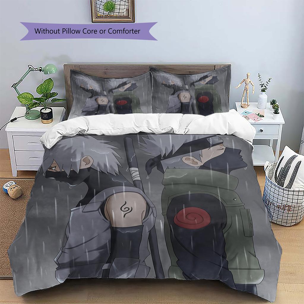 Hatake Kakashi Anime Illustration Pillowcase, Naruto Home Decor, Gift for Kakashi Fans