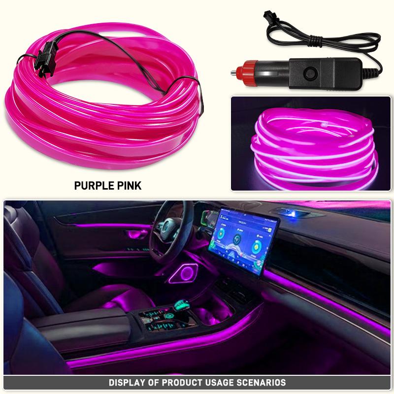 1/3/5M Car Interior Ambient Lights Dashboard Console DIY Flexible Neon Atmosphere Decorative Lamp LED EL Cold Light Strips