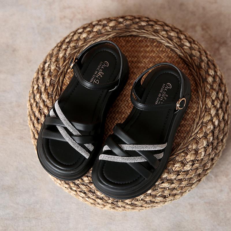 

Французское слово с женской платформой 2025 новый летний универсальный сказочный стиль с юбкой носить повседневные пляжные сандалии 35 чёрный