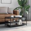 Coffee Table Black with Oak Effect 90 X 49 X 40 Cm Engineered Wood