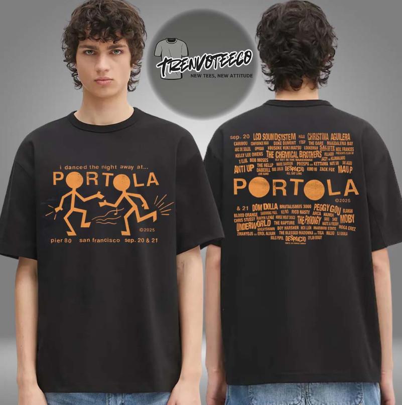 Portola Music Festival Party People Lineup Two Sided Unisex T-Shirt Unisex T-Shirt XXL