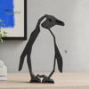 Modern Penguin Decor Geometric Figurine, Black Hollow Design Ornament, 3D Printed Home Abstract Art Statue for Office Desktop Decoration Stylish