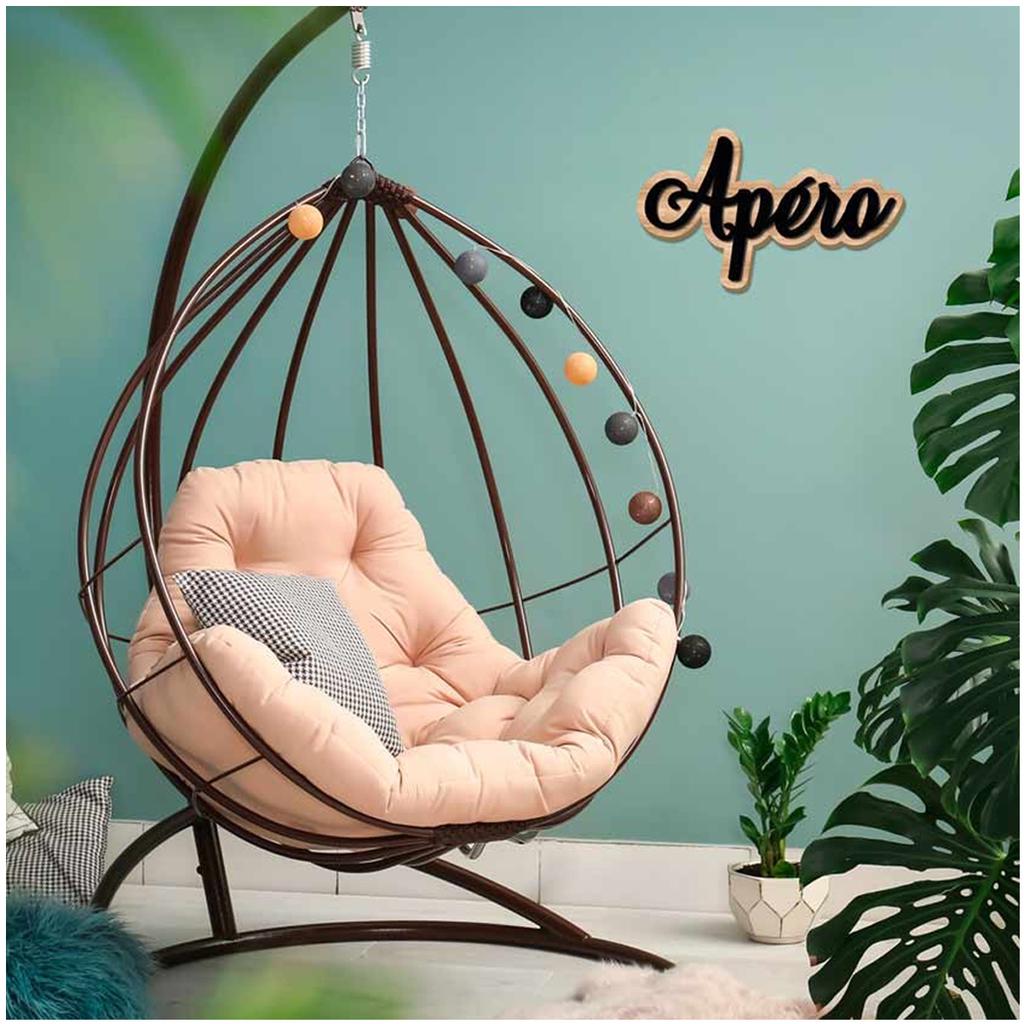Les Trésors De Lily [Q7326] - 3D Wooden Decorative Word 'Apéro' Black Brown - 30x8x1 Cm