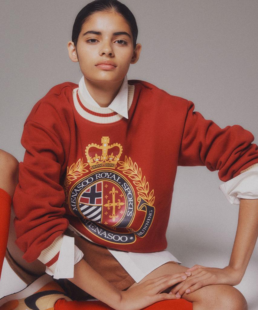 Minasu Menasoo Heritage Heavy Sweatshirt_Red_Brushed Fabric