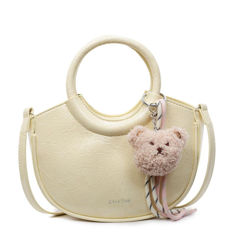 Spring and Summer High-value Small Fresh Cream Wind Portable Bucket Bag Women's Versatile Foreign Style Daily Leisure Commuting Messenger Bag