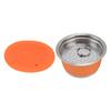 Wiederverwendbare Nachfüllbare Kaffeekapsel Filtertasse aus Edelstahl mit Tamper für Dolce GustoOrange