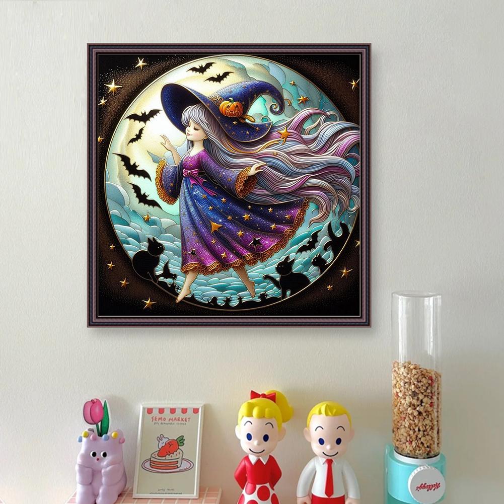 Witch Printed Cross Stitch Kit DIY 11CT Embroidery Craft Set Home Decoration