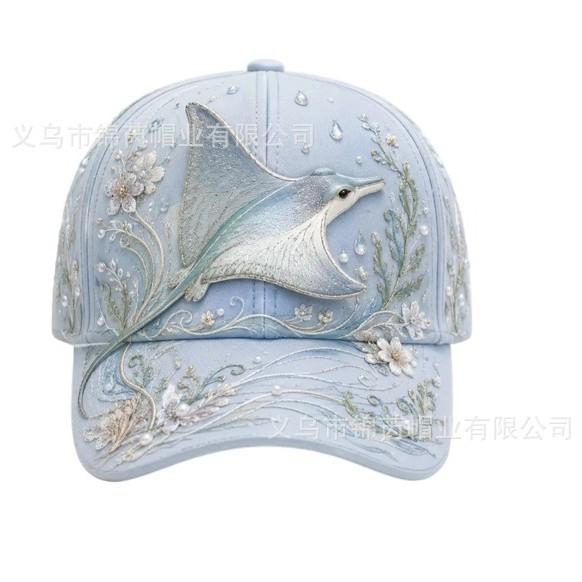 Fashion hot-selling marine baseball cap 1D digital printing marine animal baseball cap to picture free design 1D print