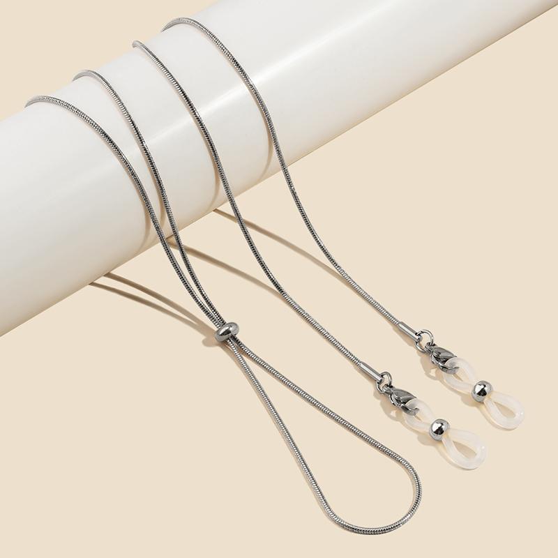 

New Stainless Steel Tassel Galsses Chains for Women High-Quality Simple Adjustable Snake Chain Anti Loss Couple Accessory Gift