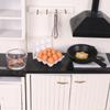 11-Piece Miniature Dollhouse Kitchen Food Set with Tray and Mini Eggs