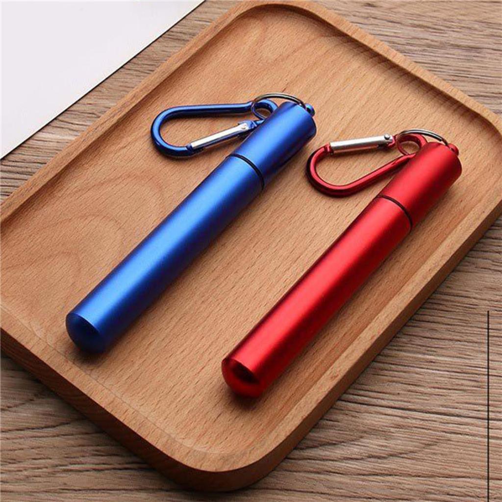 Reusable Telescopic Straw 304 Stainless Steel Suction Tubes with Cleaning Brush Portable Drinking Straw Set for Travel with Case