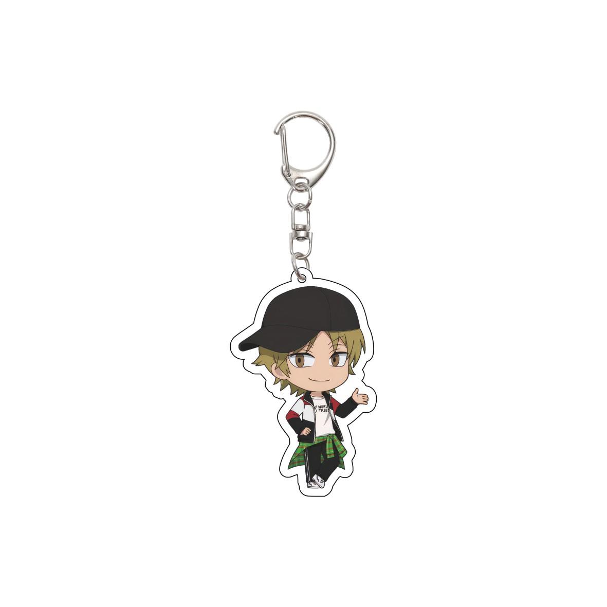 55MM Anime World Trigger Keychain Kuga Yuma/Jin Yuichi Key Chain Acrylic Model Plate Christmas Gifts 55mm