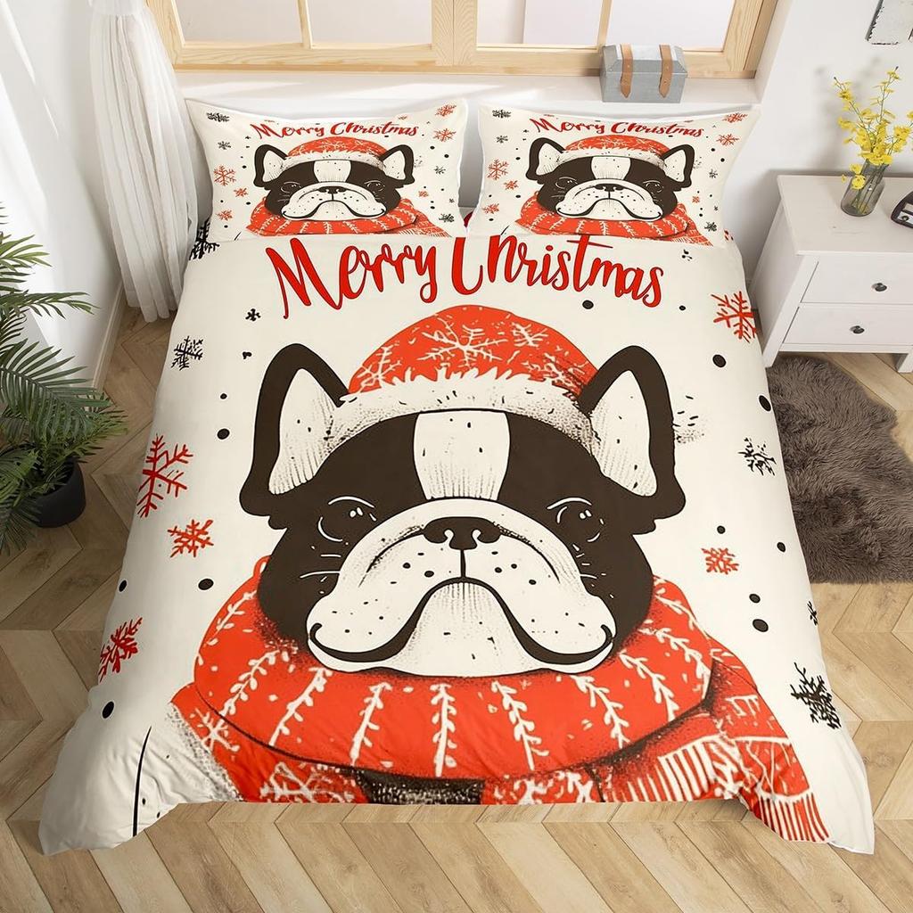 Comforter Christmas King Size Cute Dog Boys Girls Bohemian Room Decor Animal Bedding Collection 3 Piece Set