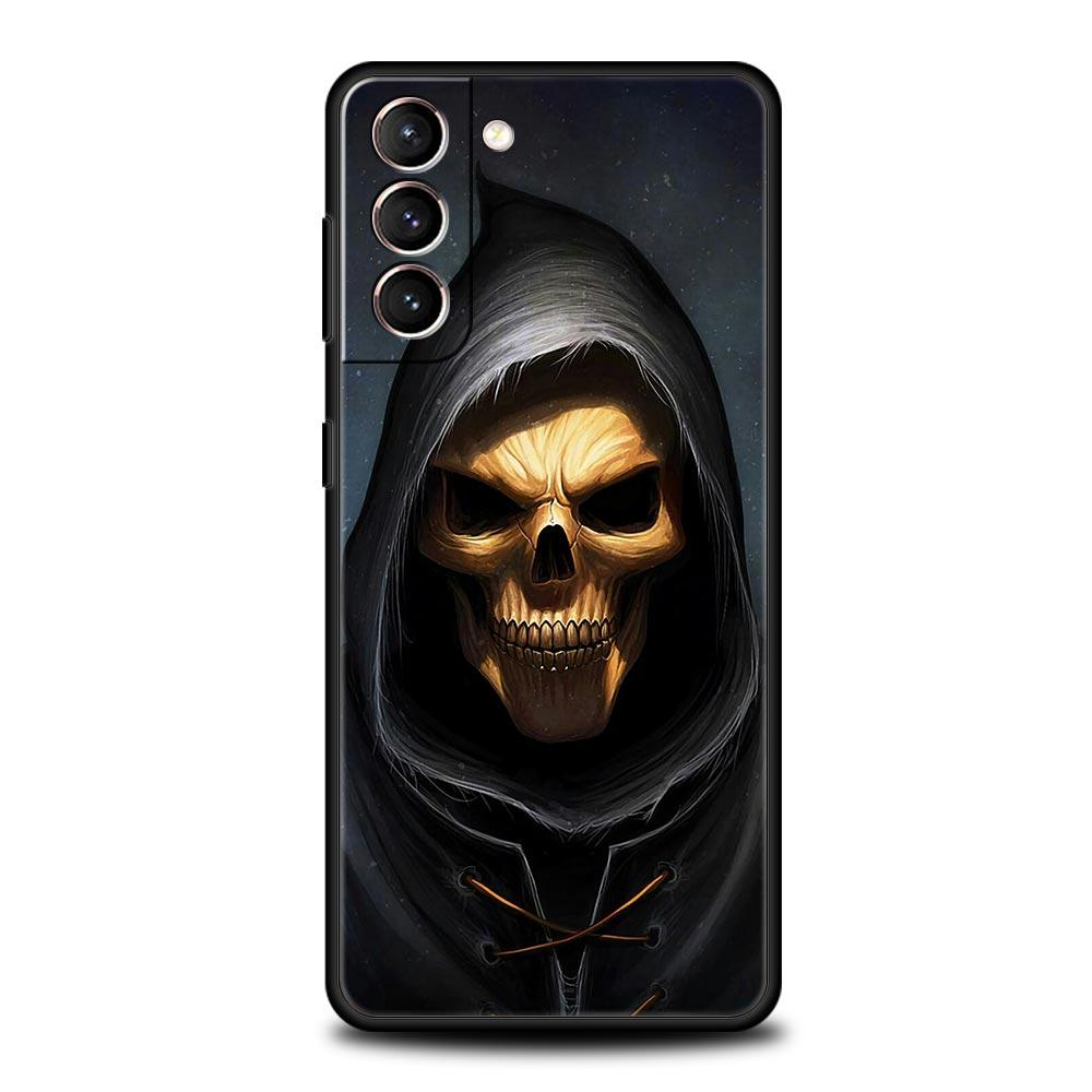 Skull Skeleton Grim Reaper Fashion Phone Case For Samsung Galaxy S24 S23 S22 S20 Ultra S21 FE 5G S10 S9 Plus S10E Silicone Cover