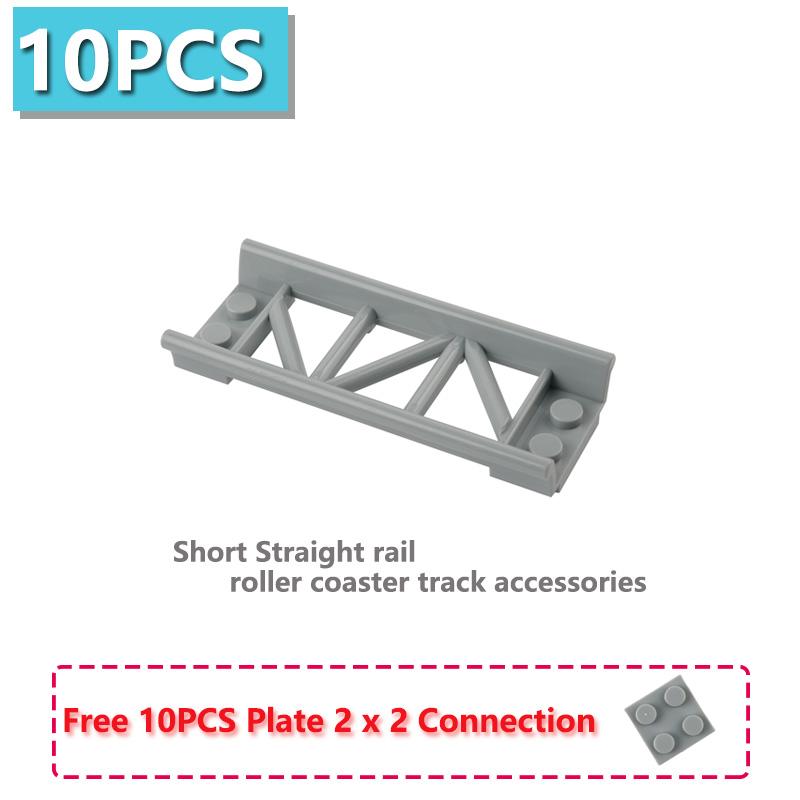 10PCS/Set Roller Coaster Track Chassis Moc Building Blocks Parts Lower Rail/Bow/Slope/Straight Rail Puzzle Assembly Toys Bricks