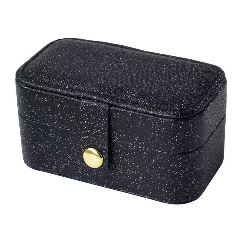 Square PU Leather Solid Pink Color Jewelry Boxes for Women Ring Necklace Earrings Storage Daity Travel Portable Cases