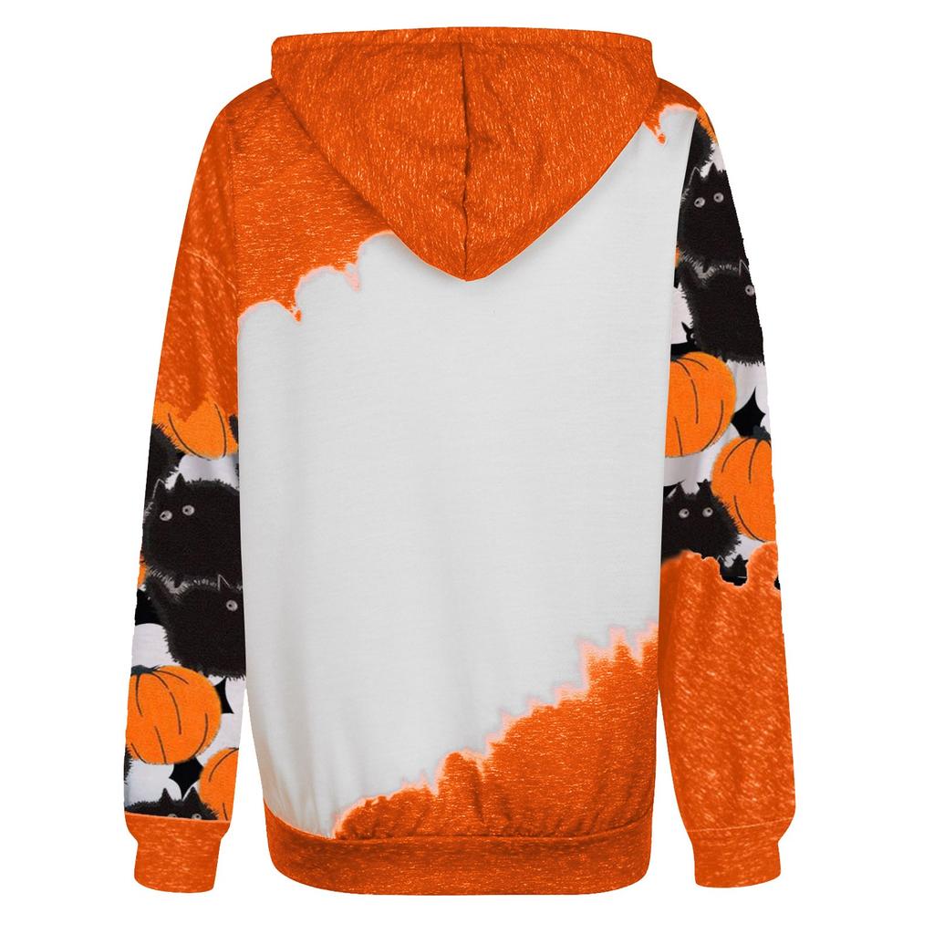 Women's Casual Fashion 2022 Halloween Print Long Sleeve Pullover Hooded Top