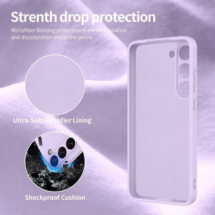 Coque - Booling - pour Samsung Galaxy S23 - Protection Ultra Slim - Anti-Rayures - Violet + 2 Verres Trempés