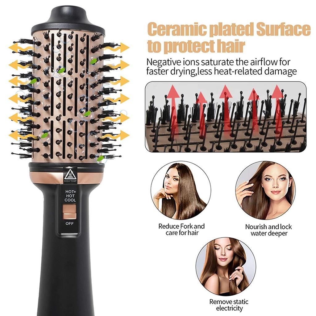 Einstufiger Haartrockner und Volumizer, Heißluftbürste, professioneller Haarglätter und Lockenstab, heißer Kamm, Föhn, Haarstyling-Tools