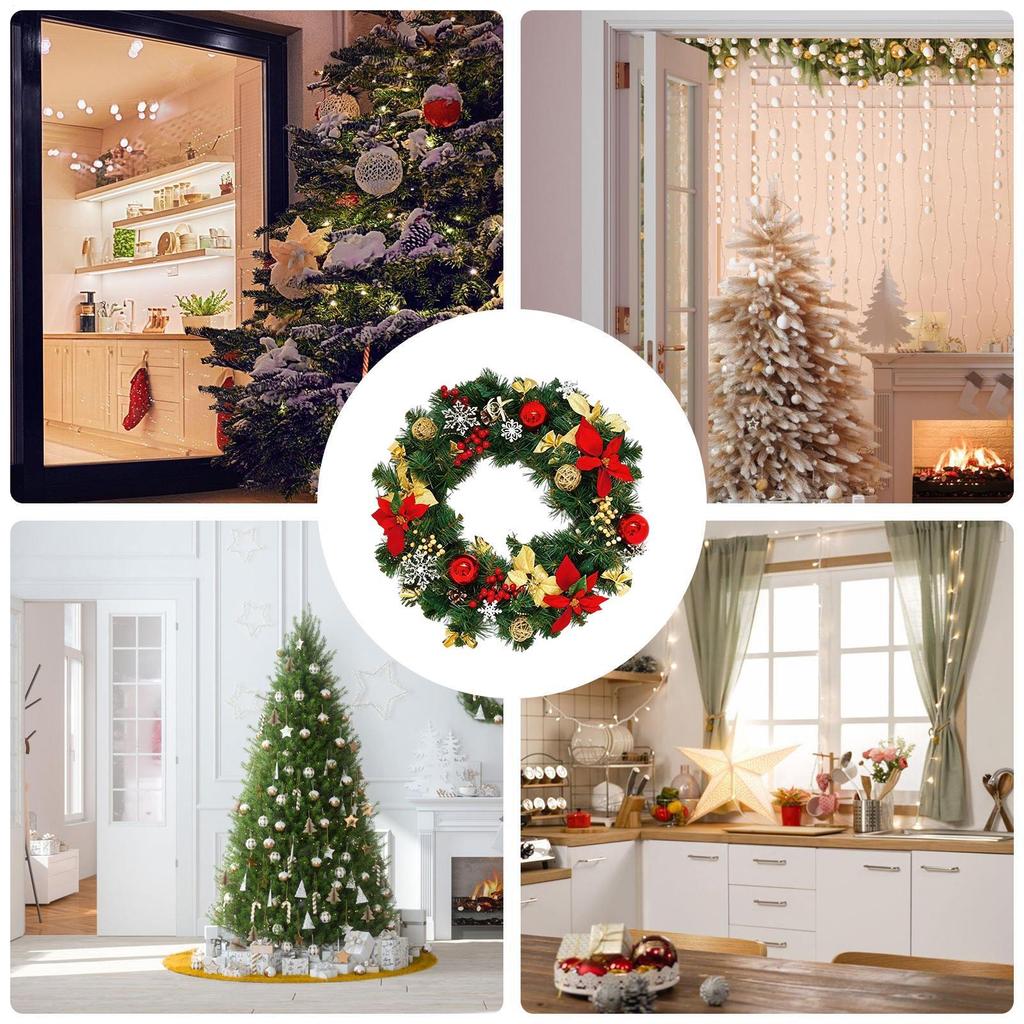 Christmas Wreath Decal Removable Garland Decal Party Decor Christmas Wreath Wall Clings For Winter Door Home Party Shop Bathroom