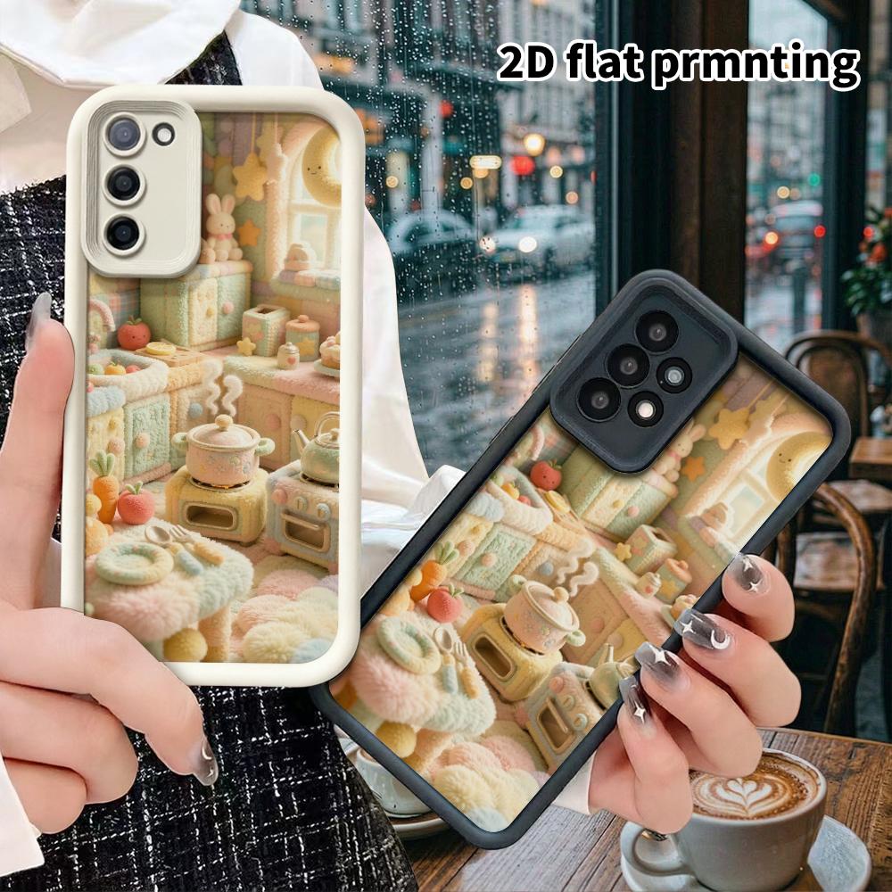 Phone case: 2D flat, suitable for Samsung Galaxy A34 A35 M05 M06 S20 S22 S21 FE Plus 5G, doll kitchen, perfect Christmas and Halloween holiday gift