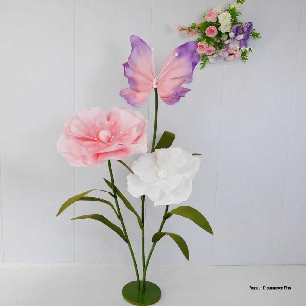 Large Poppy Paper Flower Art Stand for Weddings & Displays